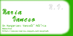 maria vancso business card